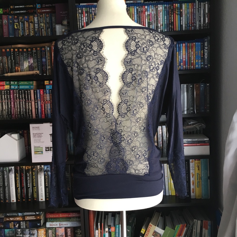 Anthropologie Deletta Backlace Top